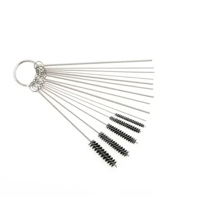 15pcs/Set Nylon Multi-Functional Brush Airbrush Spray Gun Nozzle Cleaning Kit Needle Brush Set Drink Straws Cleaning Tool Brush