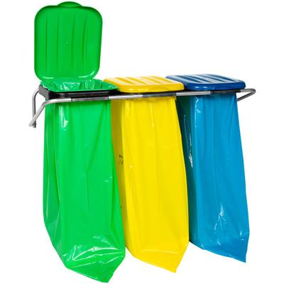 Mülltrennungshalter zur Wandmontage, 3 Farben - 120L Säcke Image