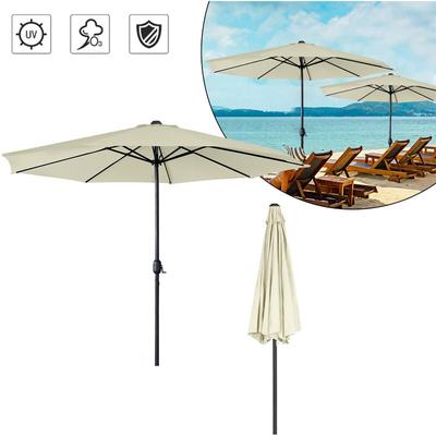 Uisebrt - 350cm Sonnenschirm Alu mit Handkurbel uv Schutz 40+ - Gartenschirm Terrassenschirm Image