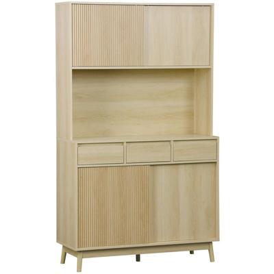 Sweeek - Küchenschrank mit Holzoptik, 4 Türen und 3 Schubladen b 110 cm Image