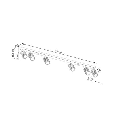 SOLLUX LIGHTING Deckenstrahler Karbon, goldfarben, Länge 117 cm, Alu, 6-flg. Image