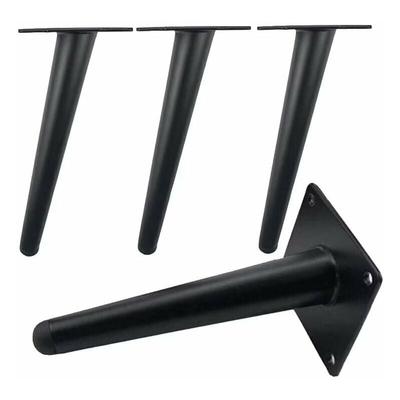 Stück schräge Tischbeine, Schrankbeine aus Metall, kegelförmige Möbelbeine, schwarz, 10 cm Höhe, Image