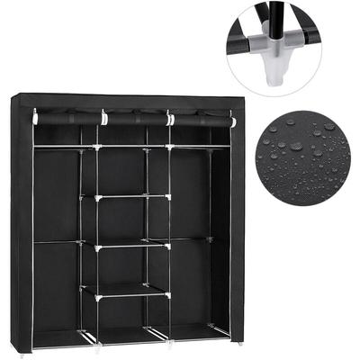 Haloyo - Kleiderschrank Stoffschrank Faltschrank 17515045cm Wäscheschrank Garderobe Schwarz Image