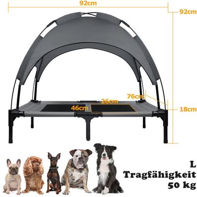 Erhöhtes Hundebett mit Dach Sonnenschutz Haustierbett mit Baldachin Hundeliege Outdoor Hundesofa Image