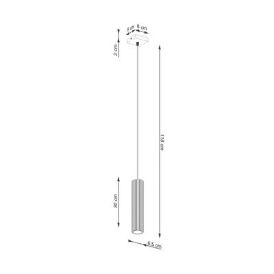 SOLLUX LIGHTING Pendellampe Karbon, goldfarben, Ø 6 cm, Aluminium Image
