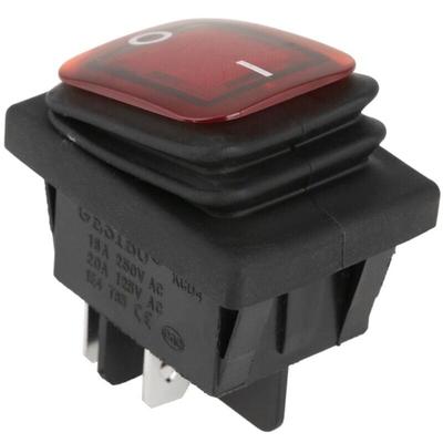 4 stücke 220 v ein-aus dpst 4-poliger Wippschalter Wasserdichter Schalter mit Kontrollleuchte Rot Image
