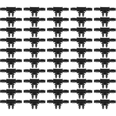 Ccykxa - 50 Stück Mikrobewässerung Gartenbewässerungsschlauchanschluss 4-Wege 8/11 Drehung 4/7 mm Image