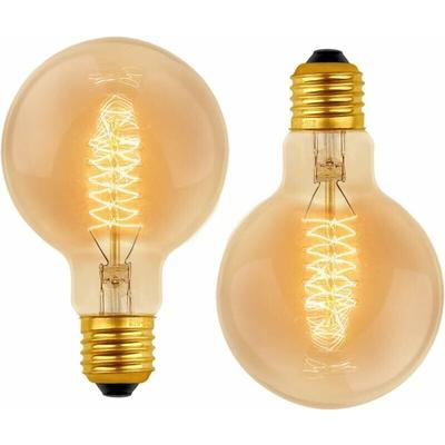 Vintage Globe Glühbirne G80 E27 Dimmbar 40W Warmweiß 2700K, AC 220V, Retro Glühlampe Deko Image
