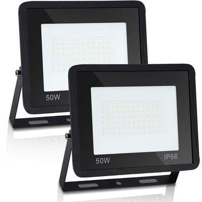 2X led Fluter Flutlicht Strahler 50W Scheinwerfer Baustrahler Außen Lampe IP65 Kaltweiß - Vingo Image