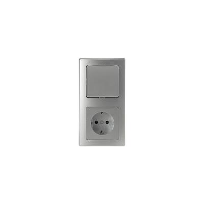 Chilitec - delphi Starter Steckdo.+ ws+ Rahmen 250V/ 16A, Steckanschluss, silber Image