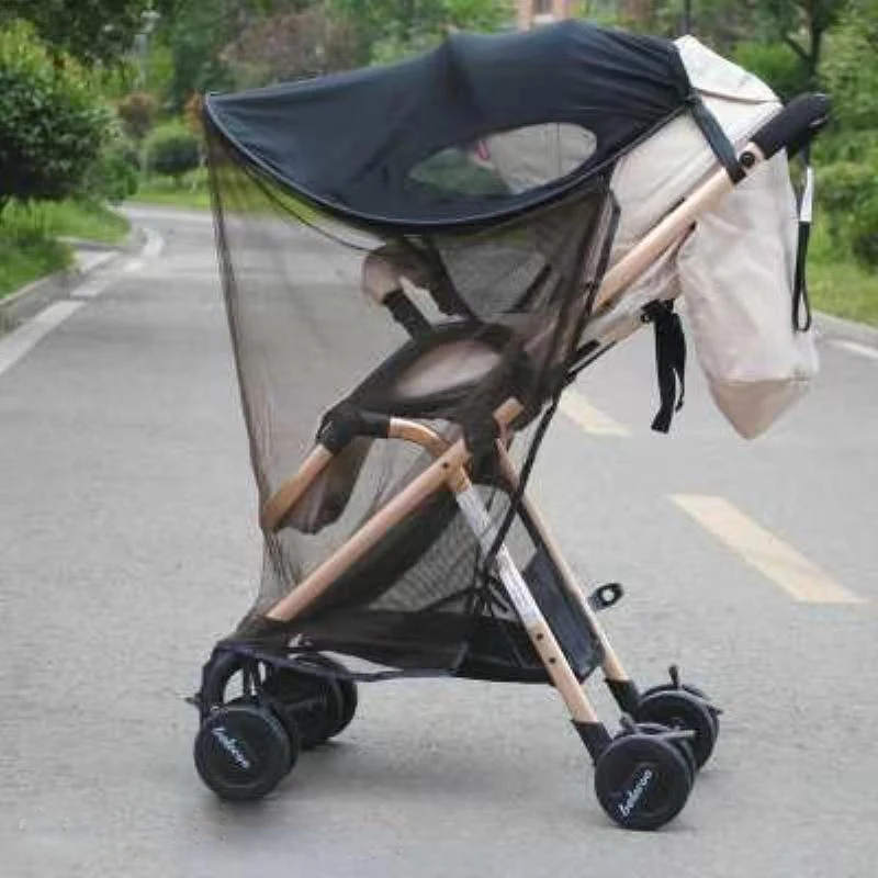 Baby Kinderwagen Sonnenschirm Sonnenschirm UV-Schutz Mückenschutz Sonnenschutz Outdoor Reise Regenschirm Leichter Babyschutz Image