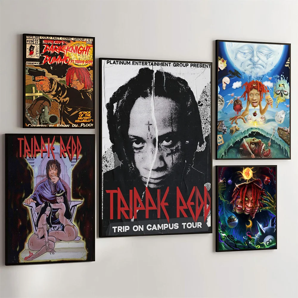 Rapper T-Trippie R-Redds Poster, selbstklebende Kunst, wasserfester Papieraufkleber, Kaffeehaus, Bar, Zimmer, Wanddekoration Image