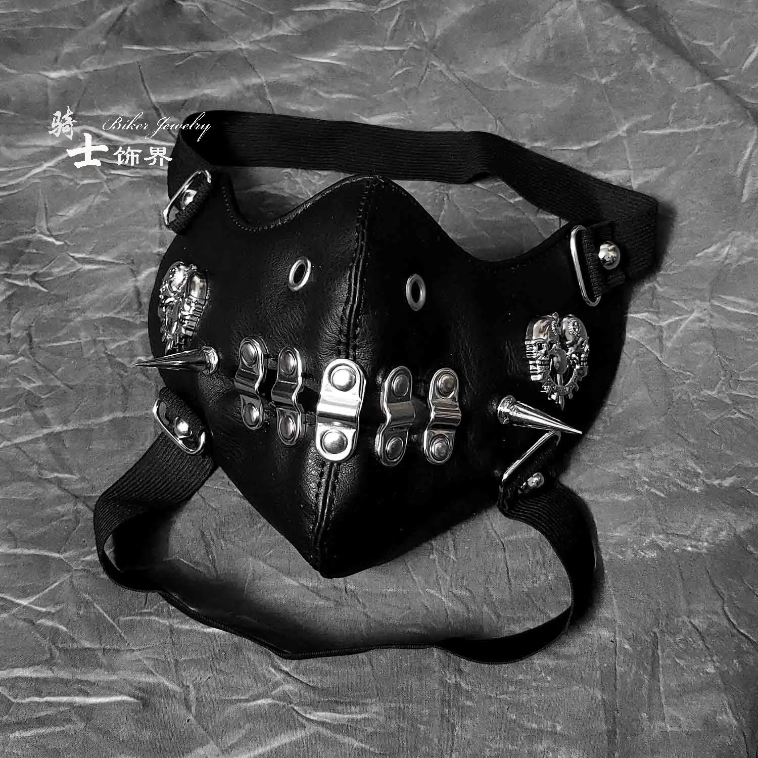 Nieten Punk Totenkopf Reitmaske Rock Bühnenperformance Ledermaske Image