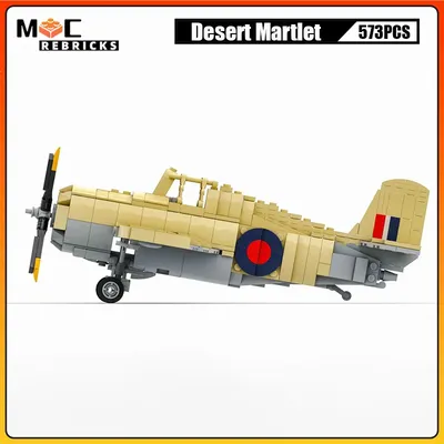 Ww2 Hochgeschwindigkeits-Kampf flugzeug Wüsten martlet uns Militär Schiffsbekämpfer Moc Bausteine Image