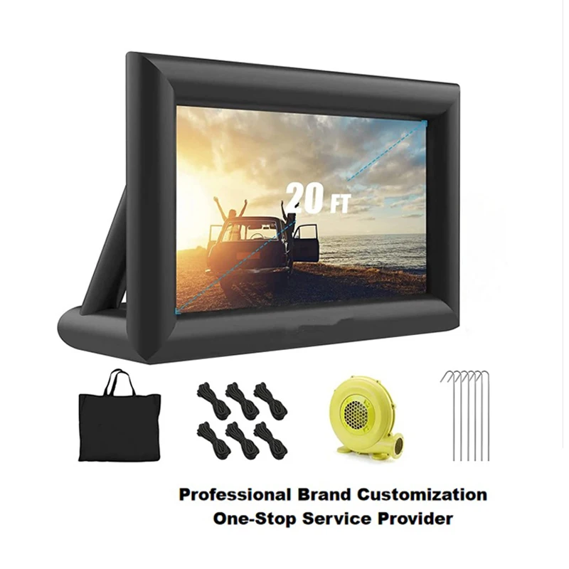 14FT 16FT 20FT aufblasbare Outdoor-Projektor-Filme-Bildschirm mit geräuscharmem Gebläse für Party-Pool-Spaß-Projektion vorne/hinten im Freien Image