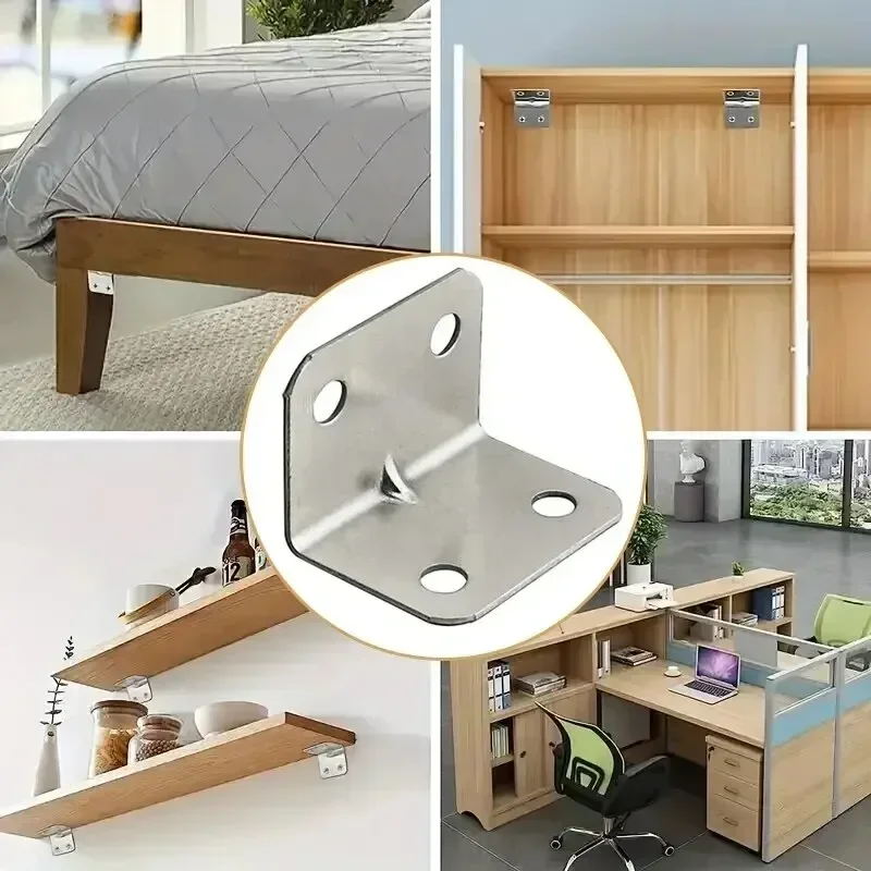 20 Stück 90-Grad-Winkeleisen-Halterung, Eckverbinder für Holzmöbel, Tische, Schränke, Kleiderschränke, robuste feste Unterstützung