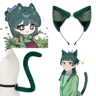 Anime The Apothecary Diaries Mao Mao Cosplay Requisiten Haarnadeln Grüne Ohren Kopfschmuck Schwanz Image