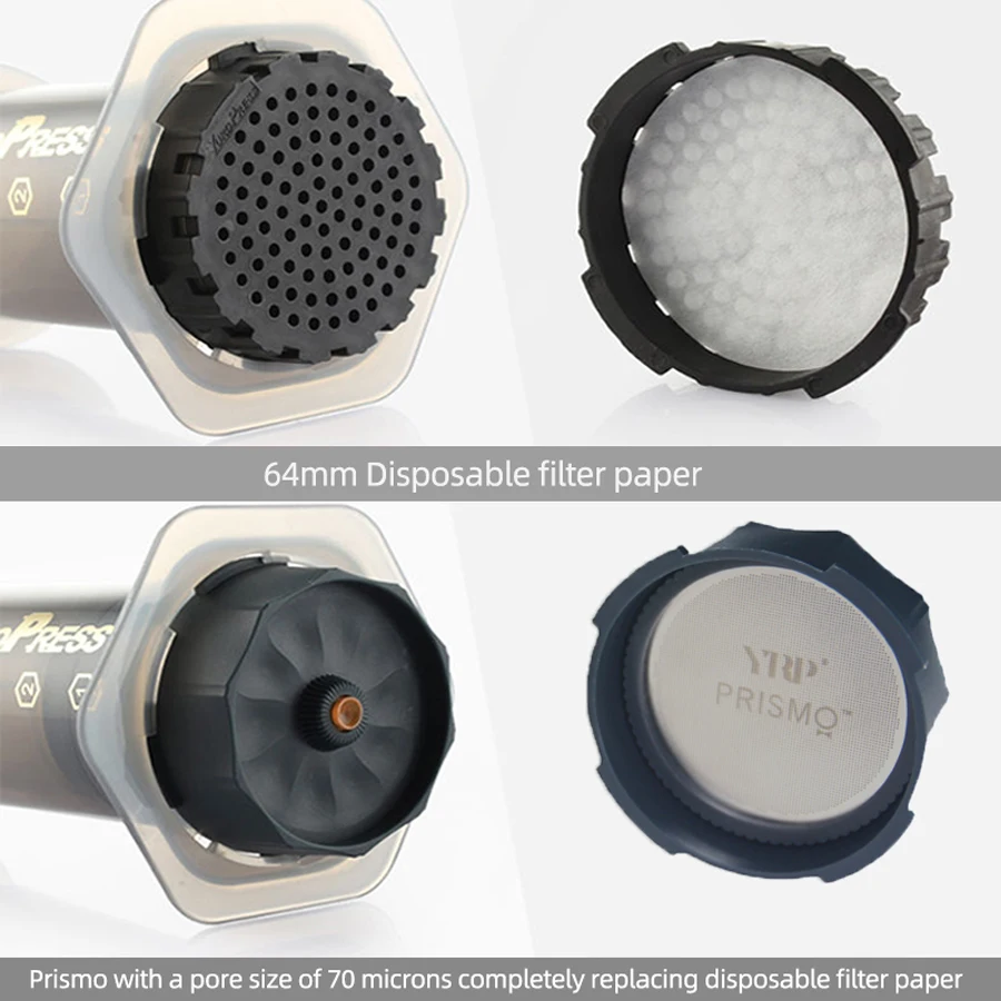 YRP Aeropress/Yuropress Kaffeezubehör für Luftpresse 64 mm 350 Stück Kaffeefilterpapier Prismo Espresso Boosting-Zubehör Image