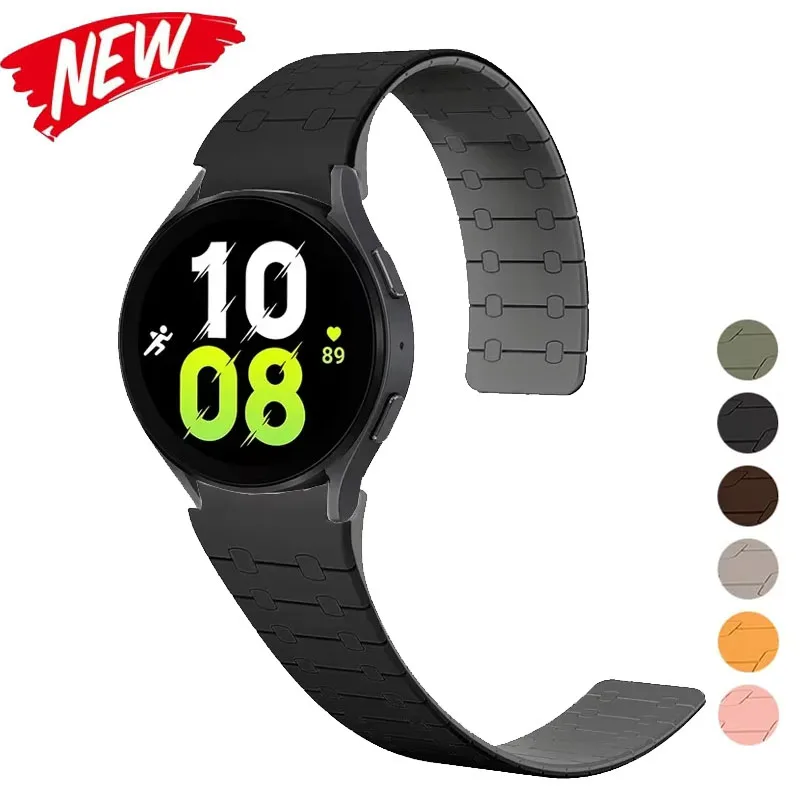 Silikon-Magnetarmband für Samsung-Uhr Galaxy7/6/5/4 44 40 mm 4/6 Classic 43 47 mm 42 46 mm, kein Lückenarmband 5Pro 45 mm, Armband 20 mm Image