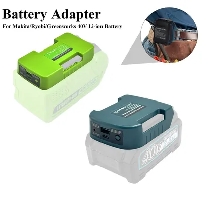 USB Power Bank Ladegerät Adapter für Makita/Ryobi/Greenworks 40V Li-Ion Akku Typ-C Port Batterie Lagerung Rack Halter Fall