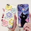 Für Huawei P Smart FIG-LX1 FIG-LA1 Handyhülle Psmart 2017 2018, eleganter Blumen-Katzendruck, weiche