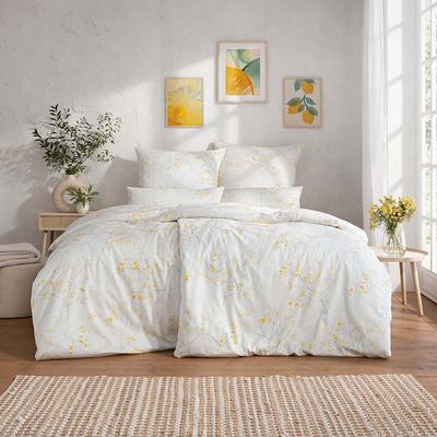 Bettwäsche ESTELLA "Svenja", gelb, B/L: 135cm x 200cm, 2 St., Mako-Satin, B/L: 80cm x 80cm & 40cm x 80cm, Mako-Satin, Obermaterial: 100% Baumwolle, Bettwäsche Image