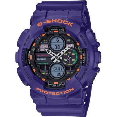 Chronograph CASIO G-SHOCK, blau (lila), Armbanduhren, Herren, Quarzuhr,Armbanduhr,Herrenuhr,digital, bis 20 bar wasserd.Resinarmband Image