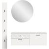 Garderoben-Set INOSIGN "VICENZA, 3-tlg., mit foraler Ornamentabsetzung in der Front", weiß, B:141cm H:192cm T:34cm, Kastenmöbel-Sets, best. aus.: Schuhschrank, Spiegelschrank und Hakenpaneel