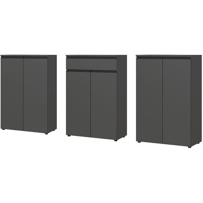 Büromöbel-Set GERMANIA "Lemont", grau (graphit), B:273cm H:120cm T:40cm, Spanplatte, Metall, Kunststoff, Arbeitsmöbel-Sets, Set bestehend aus 2 Aktenschränke 4040 und 1 Aktenschrank 4041 Image