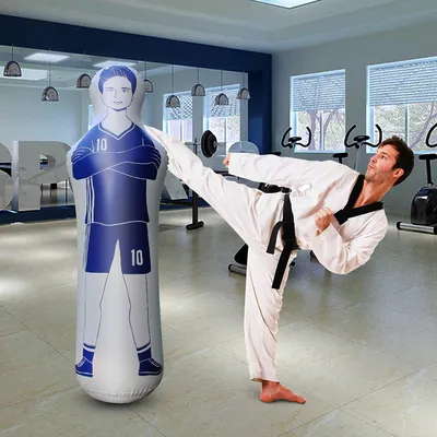 Inflatable Soccer Dummy Goalkeeper Air Mannequins Free Kick Defender Standing Boxing Bag for Home