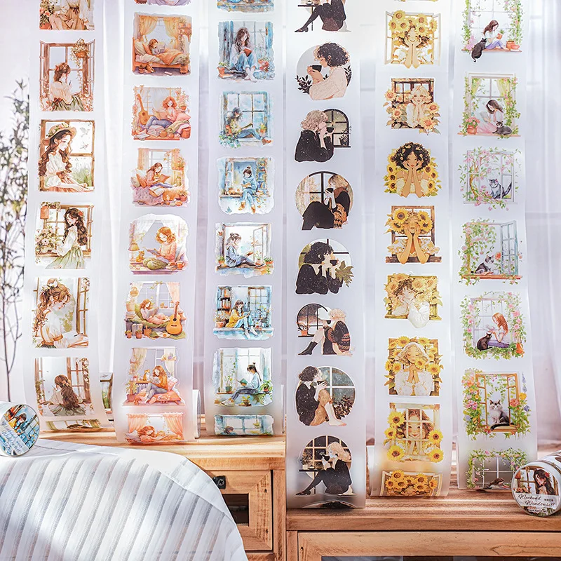 6*200cm 1roll Casual girl tape Sticker Creativity Decorative Hand Account Diary Album Scrapbooking material