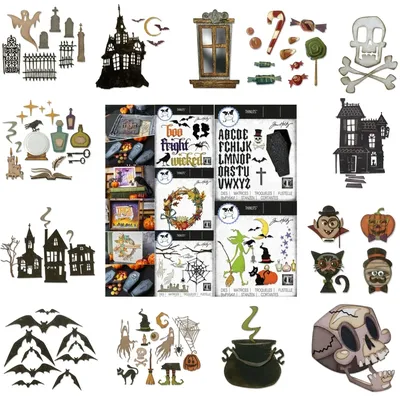 2024 Halloween New Boo Bat Ghost Town Metal Cutting Dies for DIY Making Gift Card Scrapbook Paper