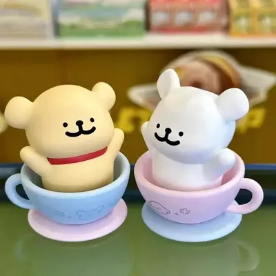 MINISO Maltese Trendy Play Blind Box Joyful Series Cute Handmade Desktop Cake Set Couple Birthday