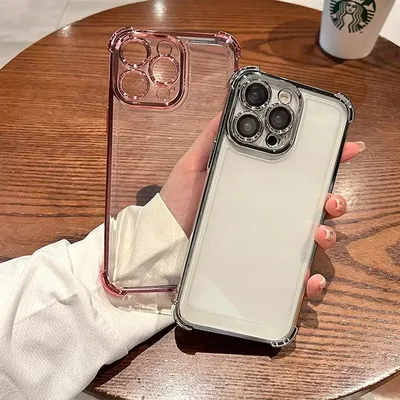 Transparent Four Corners Shockproof Case for iPhone 16 15 14 13 12 11 Pro Max 16 7 8 Plus XR X XS