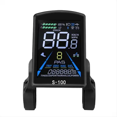 New Electric Bicycle Display S-100 LCD Display Control 24V - 72V Speed Meter 5pin Speedometer Waterproof Connector
