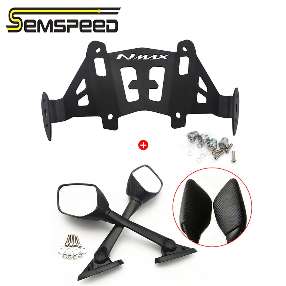 SEMSPEED specchietti retrovisori staffa per parabrezza adatta per YAMAHA N-MAX155 NMAX 155 NMAX 125 2020 2021 2022 2023 moto modificata