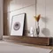 Meuble TV nordique moderne en bois massif, Design de rangement d'angle arrondi Simple, Meuble TV en
