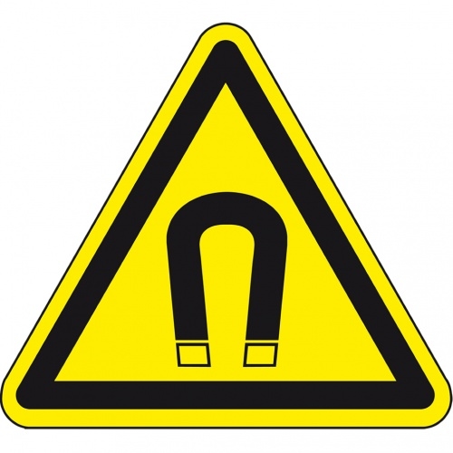 Dreifke® Warnschild Warnung vor magnetischem Feld, praxisbewährt, Kunststoff, SL 200mm Image