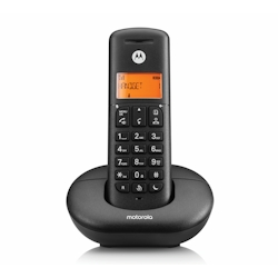 Motorola E201 DECT-Telefon, Anrufüberwachung, Fernzugriff, Nicht-Stören-Taste, Freisprechen – Schwarz