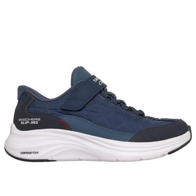 Skechers Boy's Slip-ins: Contour Foam - Cozy Fit Sneaker | Size 11.5 | Navy Blue | Textile/Synthetic | Machine Washable