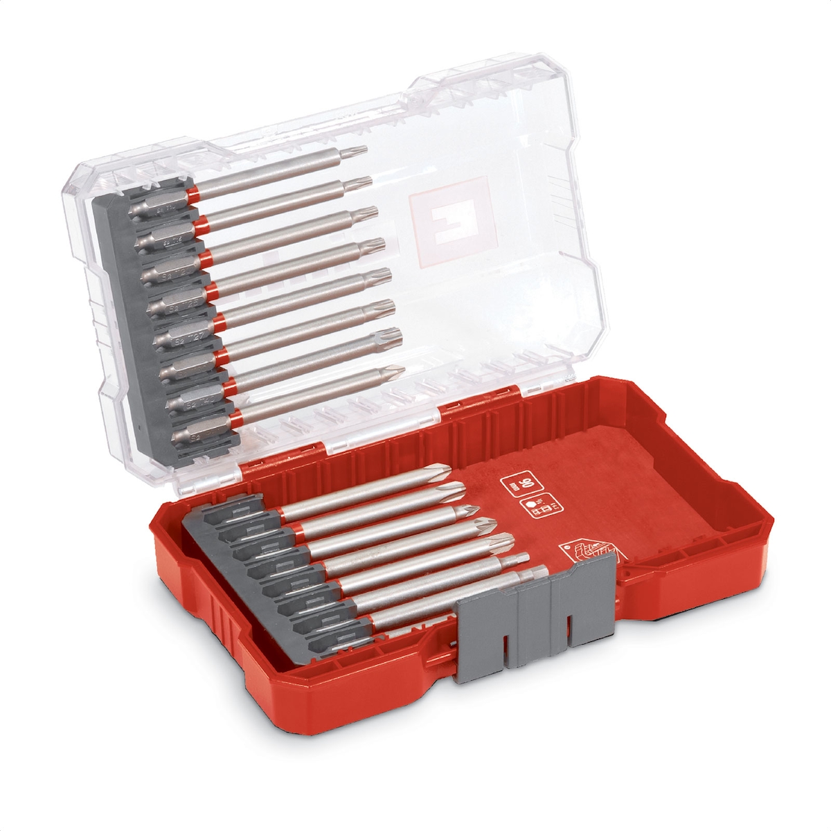 Einhell M-CASE Bitkassette 16 tlg LS Bit-Set für Akkuschrauber Bohrmaschinen 90 mm Bits E6.3 Schaft Image