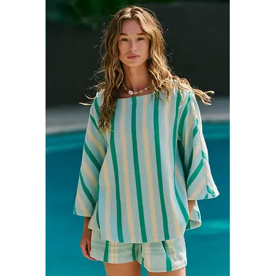 Set The Tone Co-Ord by free-est at Free People in Blue Combo, Size: Small
