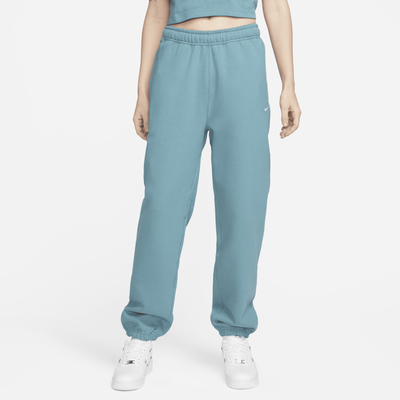 Nike Solo Swoosh Women's Fleece Trousers - Blue - Cotton/Polyester