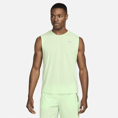 Nike Trail Solar Chase Men's Dri-FIT Sleeveless Running Top - Green - Polyester/Cotton