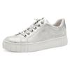 Slip-On Sneaker MARCO TOZZI, Damen, Gr. 38, grau (hellgrau metallic), Lederimitat, sportlich, Schuhe, Freizeitschuh, Halbschuh, Schlupfschuh, im Metallic Look
