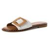 Pantolette MARCO TOZZI, Damen, Gr. 41, weiß, Leder, modisch, Schuhe, Blockabsatz, Sommerschuh, Schlupfschuh mit Schnallen-Schmuckelement