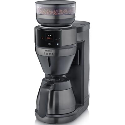 SEVERIN Kaffeemaschine mit Mahlwerk "KA 4855 Filterkaffee-Vollautomat FILKA 2.0 Thermo", schwarz inox, mattschwarz, 1,1 l, 8 Tasse(n), Kaffeemaschinen Image