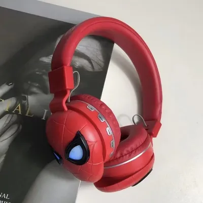 Disney Marvel Bluetooth Headphones LED Light Spider Man Wireless Headsets Gamer HIFI Sound Foldable Earphones for Kids NM-27