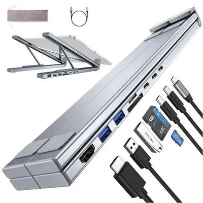Universal Laptop Stand With USB Type-C HUB Laptop Holder Bracket HDMI SD TF Memory Card For MacBook