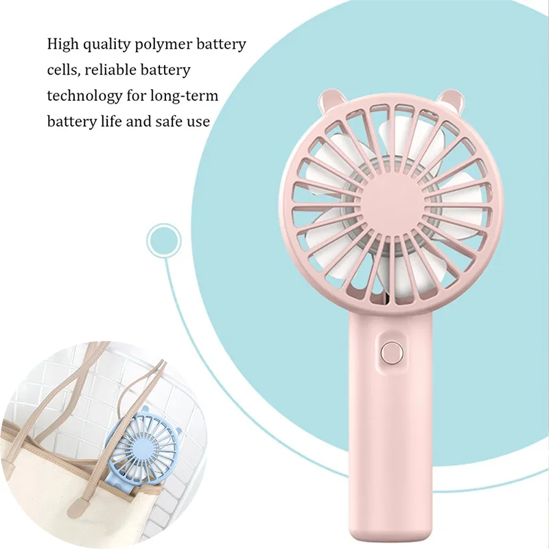 Handheld Fan Tragbare Kleine Lüfter USB Aufladbare Wimpern Stille Kühler Handheld Fan Mini USB Lade Schreibtisch Tragbare Image